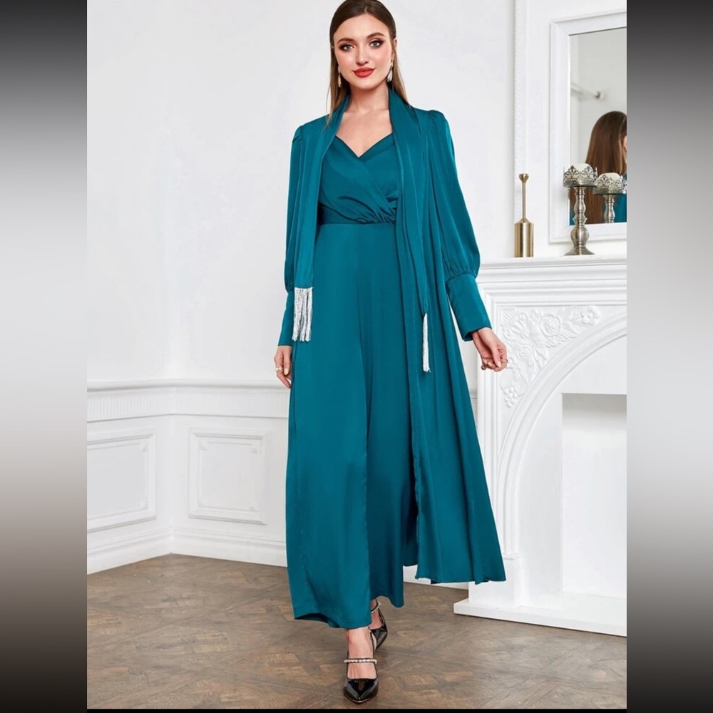 opened long cardigan